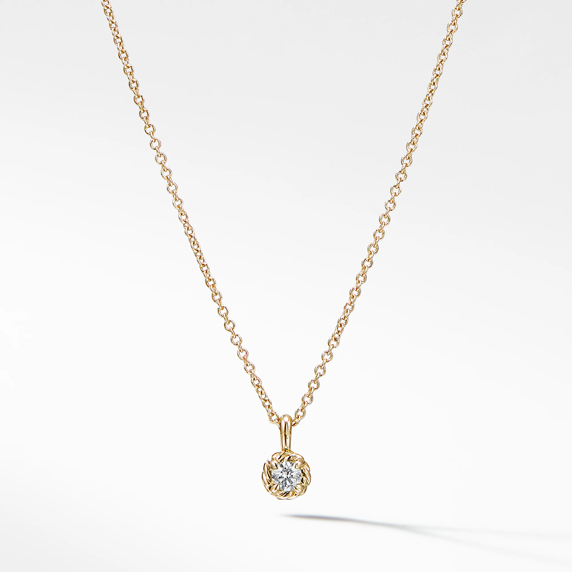 Cable Collectibles® Kids Necklace Birthstone Necklace with Diamond in 18K Gold, 3mm