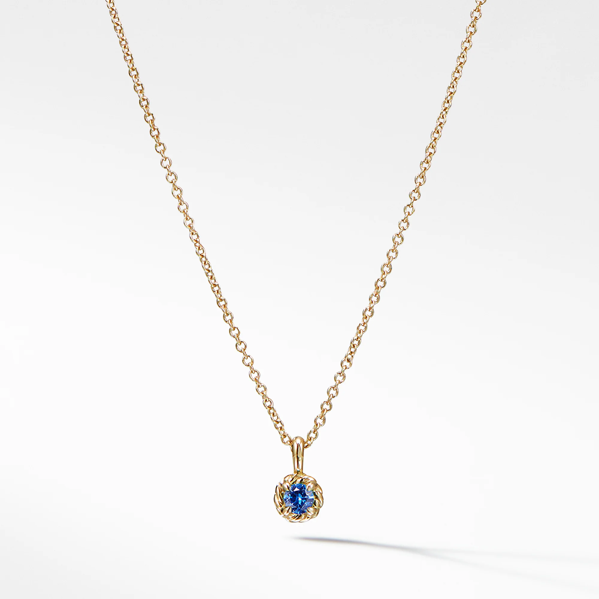 Cable Collectibles® Kids Necklace Birthstone Necklace with Sapphire in 18K Gold, 3mm