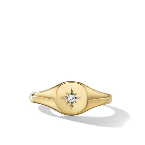 Cable Collectibles Starset Pinky Ring in 18K Yellow Gold with Diamond, Size 4 - Image 3