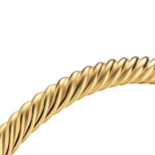 Cable Cuff Bracelet in 18K Yellow Gold, 6mm, Size Medium - Image 4