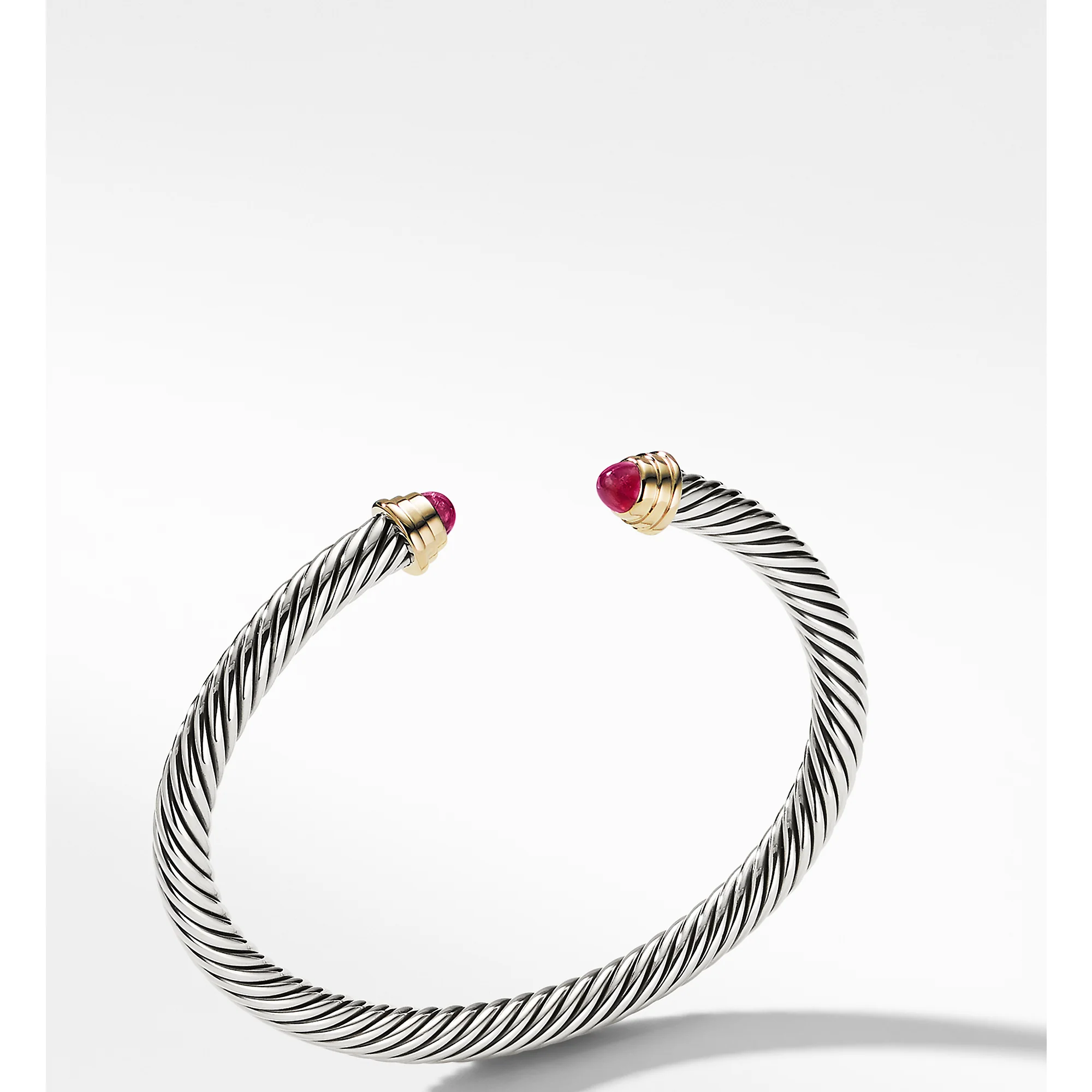 Cable KidsĀ® Birthstone Bracelet with Ruby and 14K Gold, 4mm