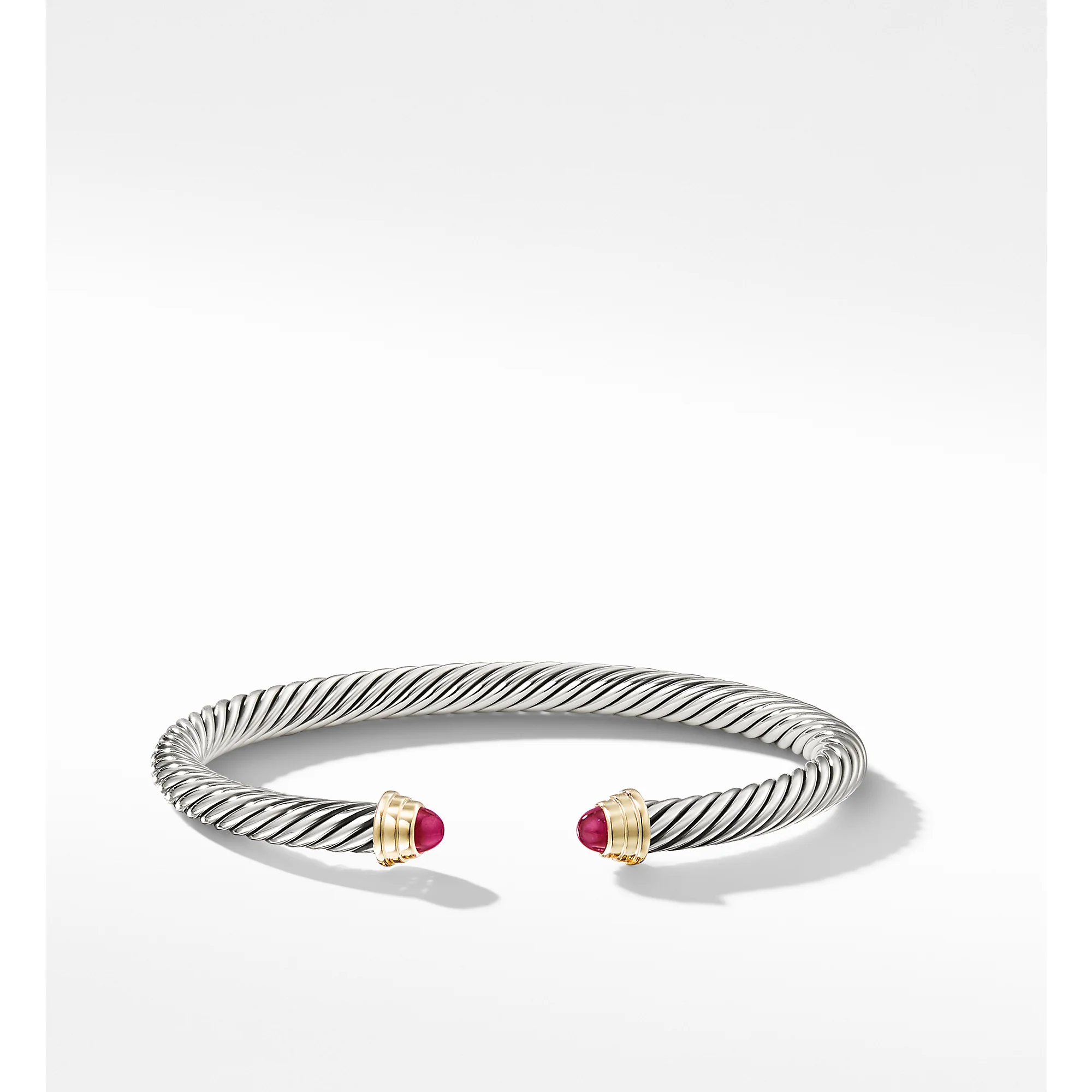 Cable KidsĀ® Birthstone Bracelet with Ruby and 14K Gold, 4mm - Image 2