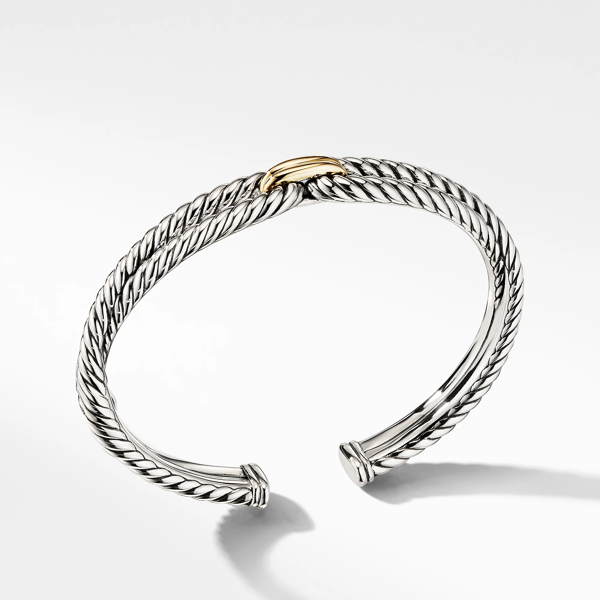 Cable Loop Bracelet with 18K Gold, Size Large