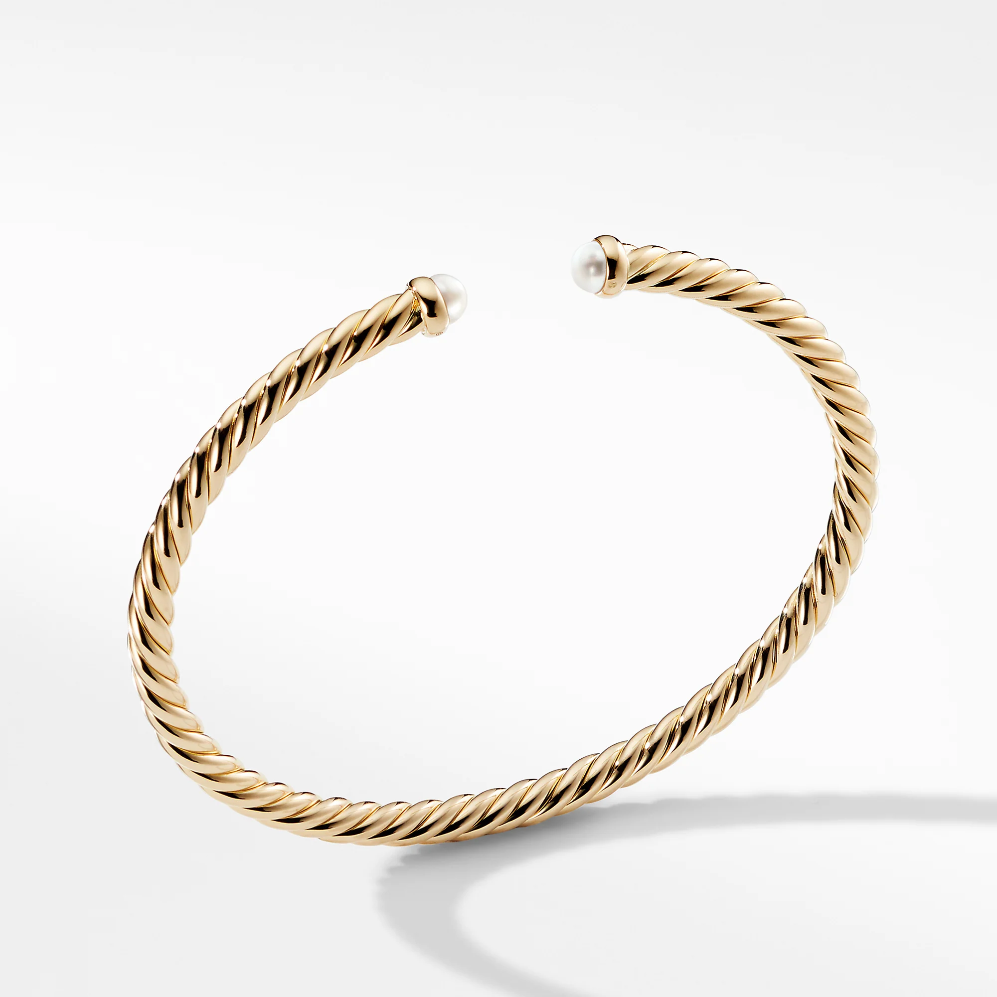 Cable Spira® Bracelet with Pearls in 18K Gold