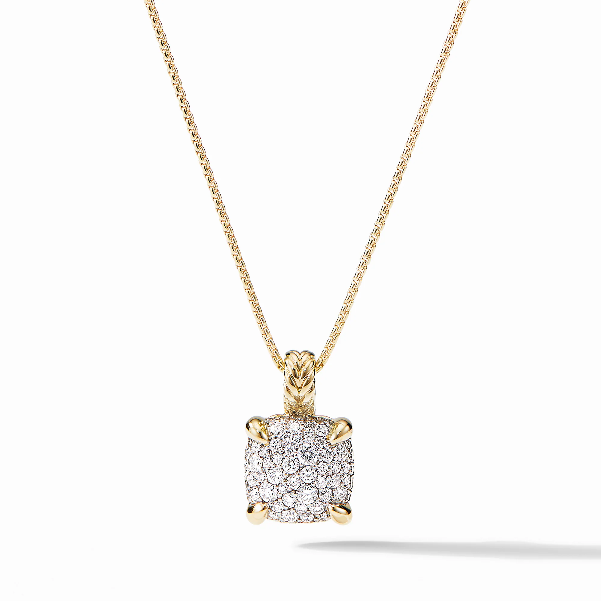 Châtelaine® Pendant Necklace in 18K Yellow Gold with Full Pavé Diamonds