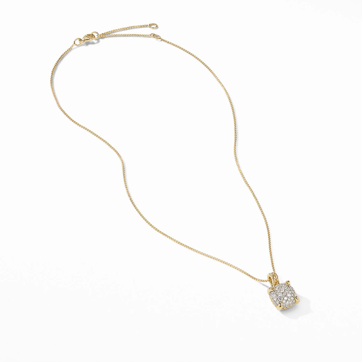 Châtelaine® Pendant Necklace in 18K Yellow Gold with Full Pavé Diamonds - Image 2