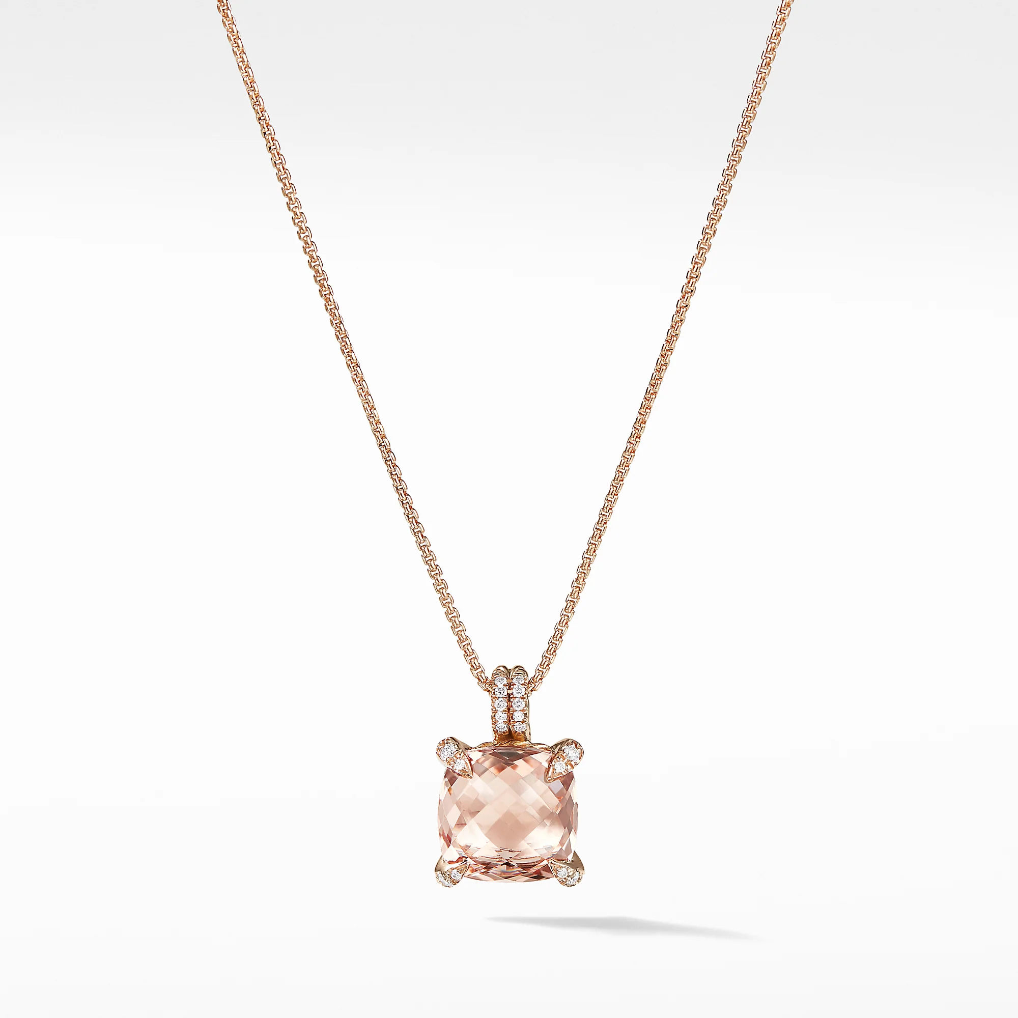 Châtelaine® Pendant Necklace with Diamonds in 18K Rose Gold, 11mm