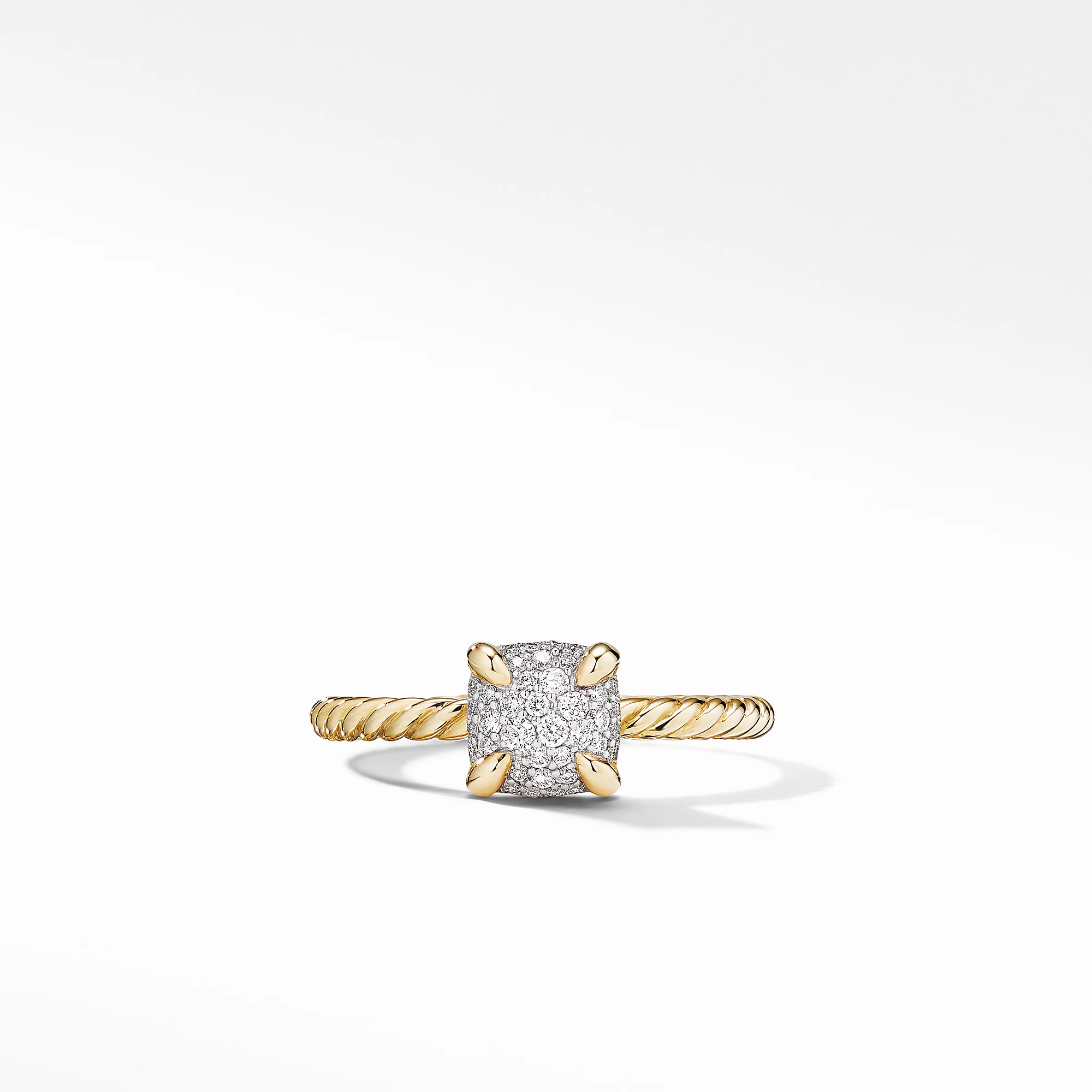 Châtelaine® Ring in 18K Yellow Gold with Full Pavé Diamonds, Size 5 - Image 2