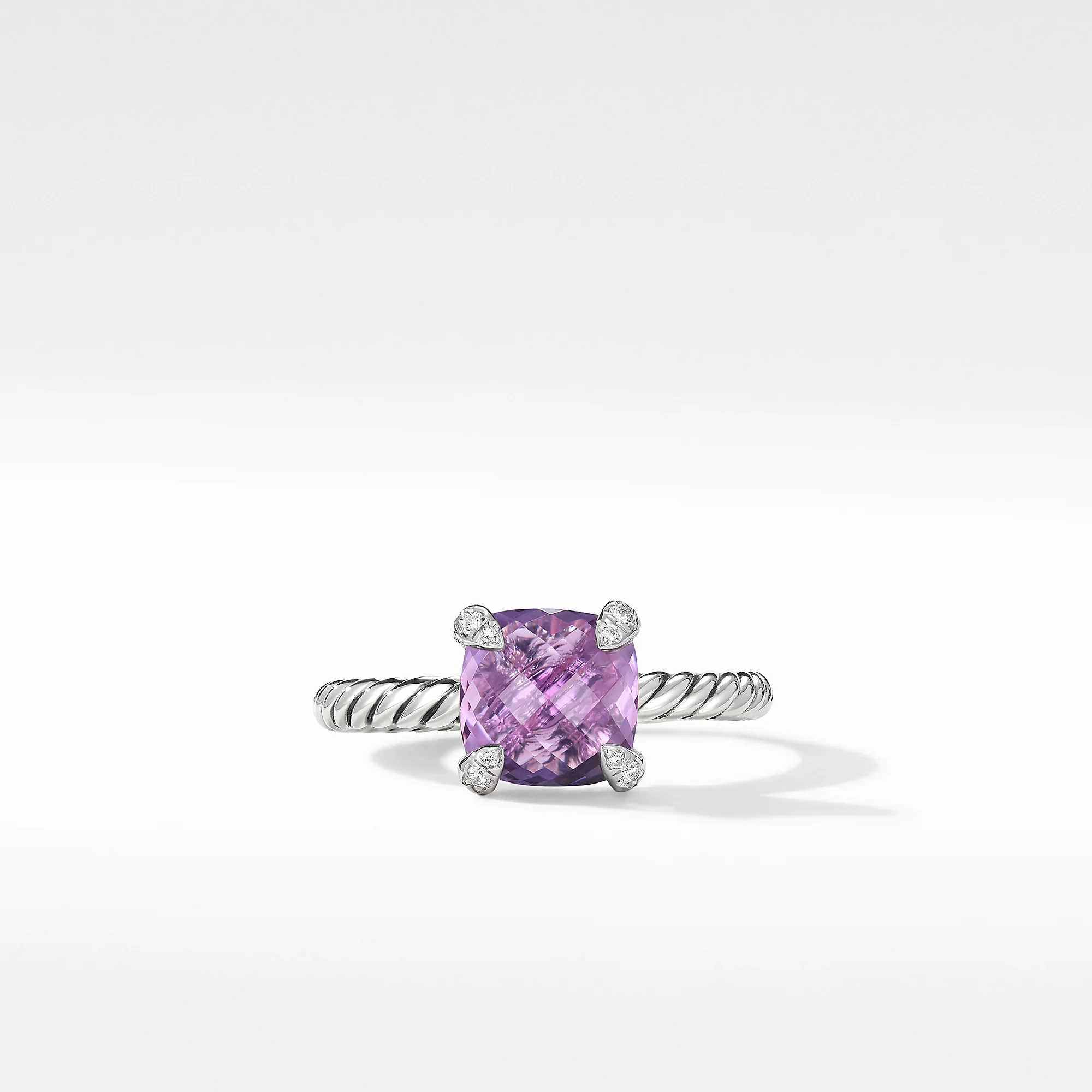 Châtelaine® Ring with Amethyst and Diamonds, Size 7 - Image 2