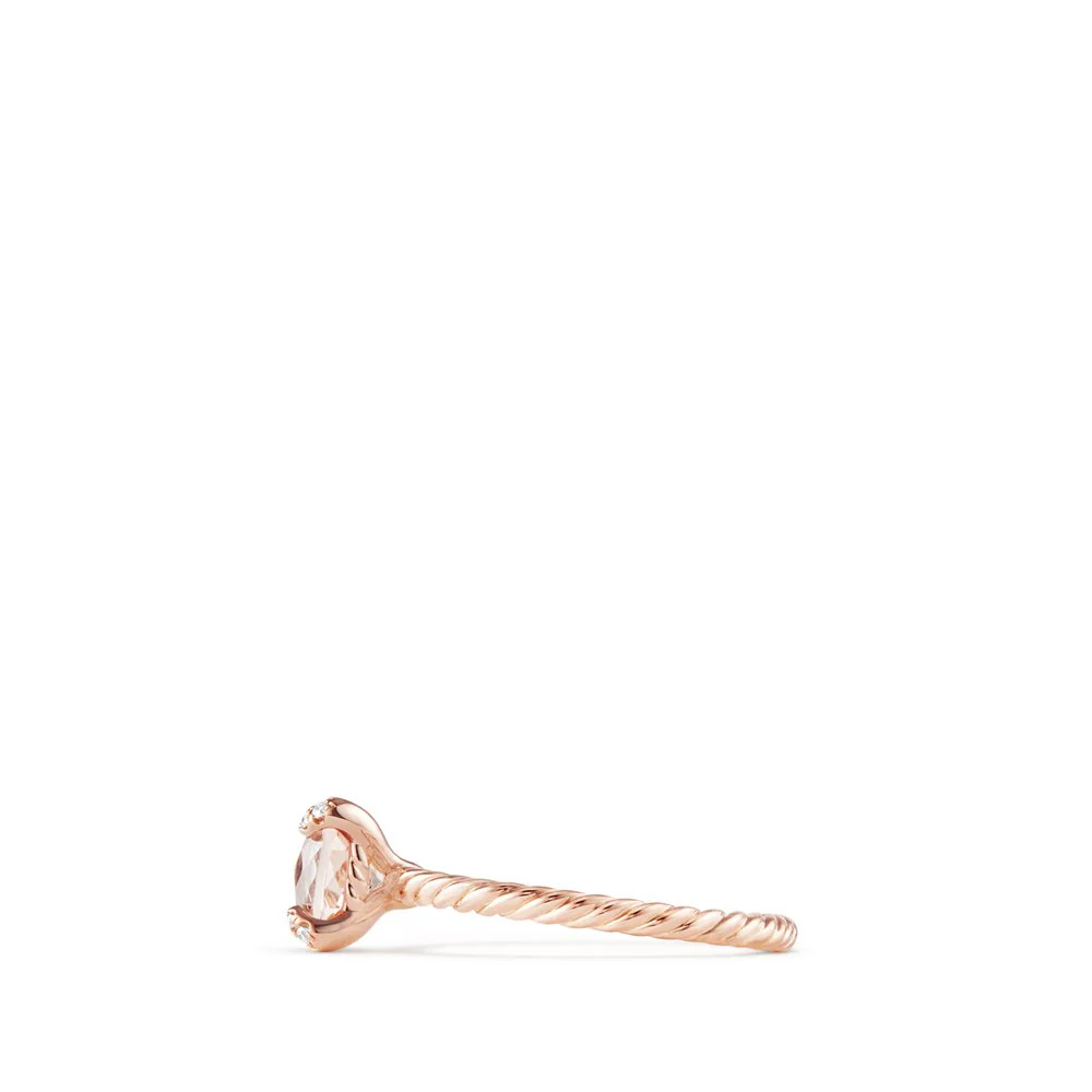 Châtelaine® Ring with Morganite and Diamonds in 18K Rose Gold, Size 7 - Image 3