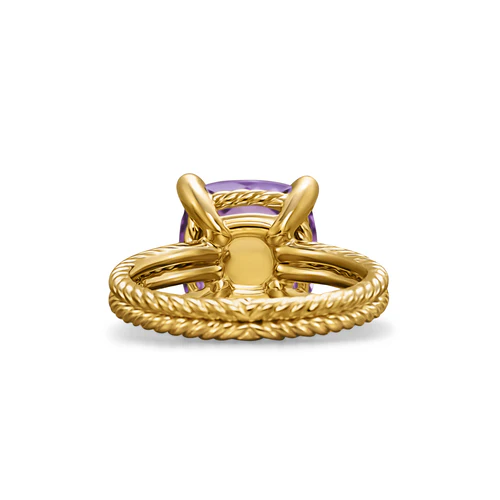 Chatelaine Ring in 18K Yellow Gold with Amethyst and Diamonds, 11mm - Image 5