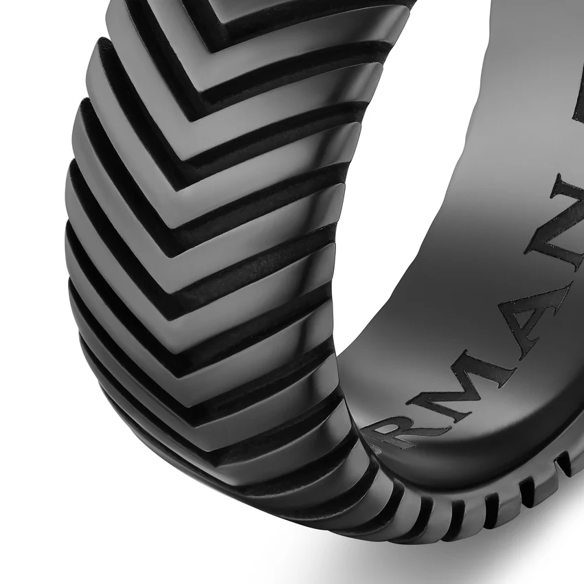Chevron Band in Black Titanium, 10mm, Size 10 - Image 3