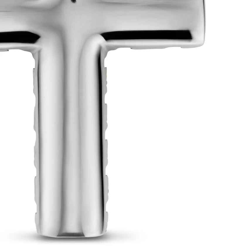 Chevron Cross Pendant in Sterling Silver, 36mm - Image 4