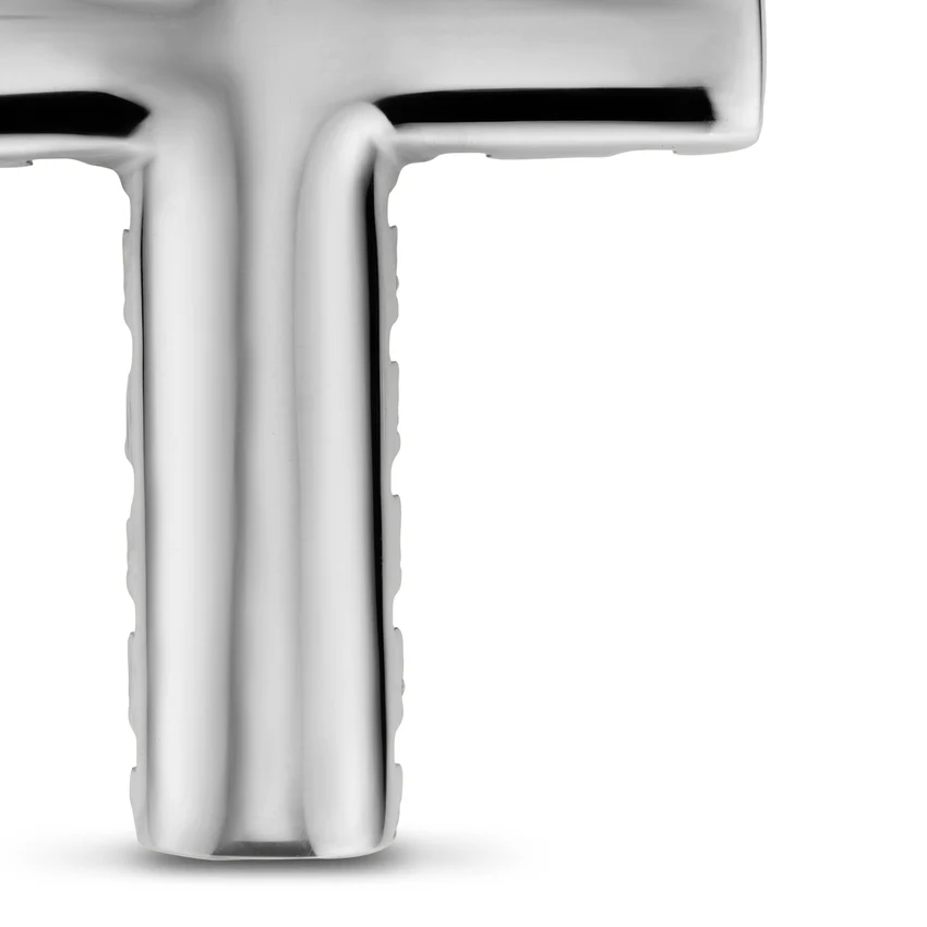 Chevron Cross Pendant in Sterling Silver with Black Diamonds, 36mm - Image 4
