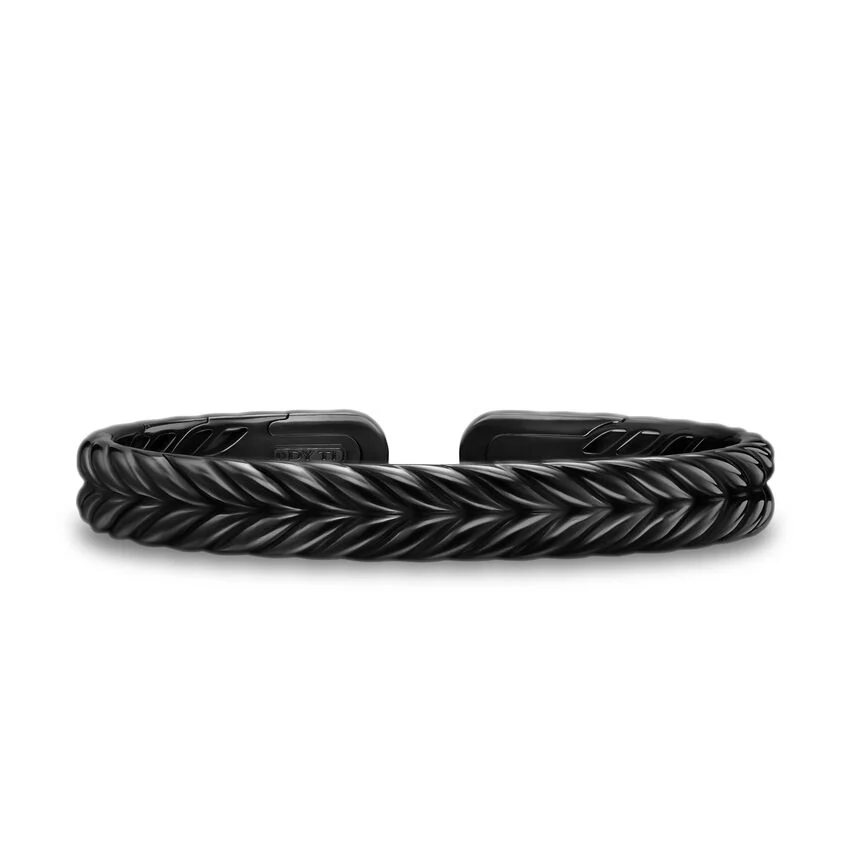 Chevron Flex Cuff in Black Titanium, 10mm, Size Medium