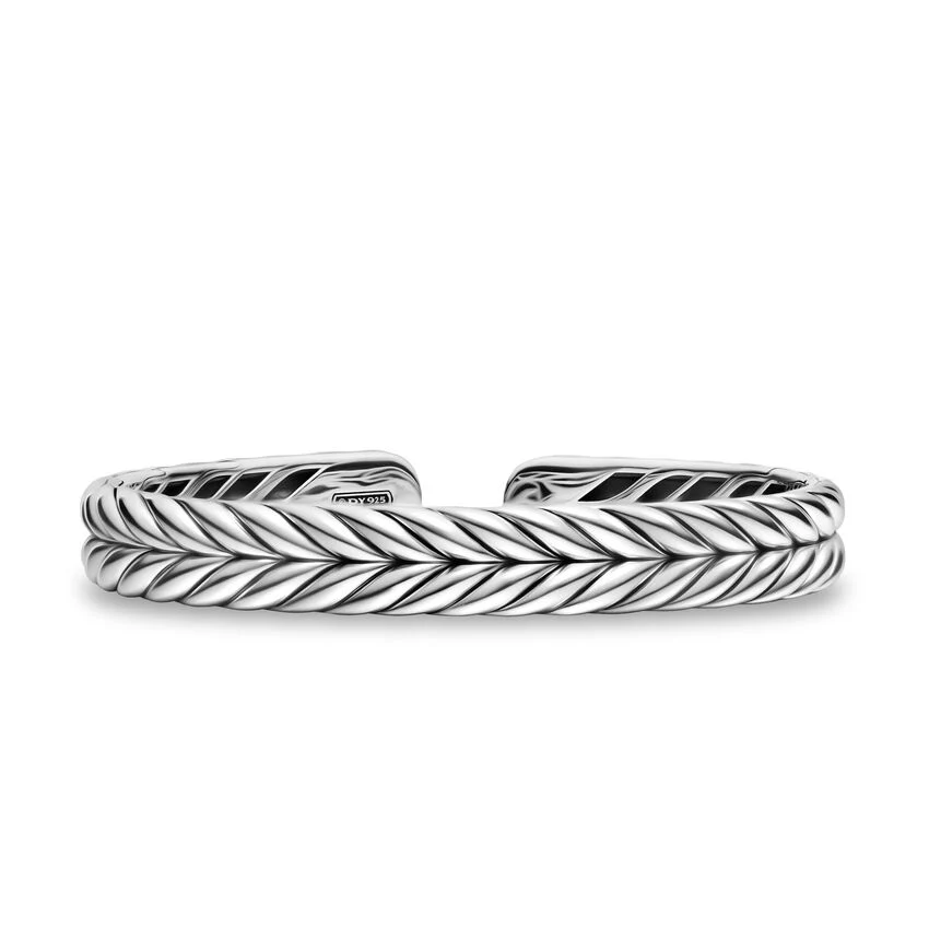 Chevron Flex Cuff in Sterling Silver, 10mm, Size Large
