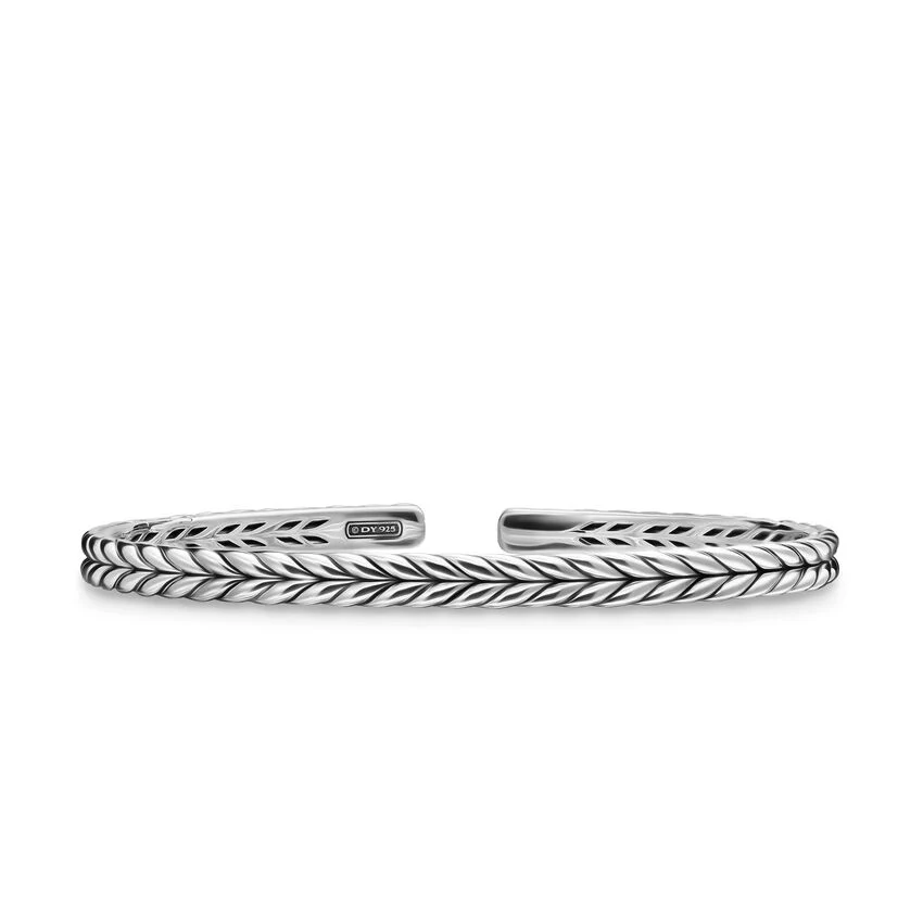 Chevron Flex Cuff in Sterling Silver, 5.2mm, Size Small