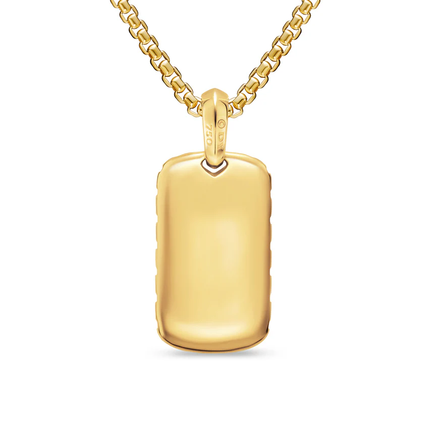Chevron Tag in 18K Yellow Gold, 27mm - Image 3