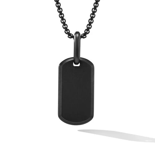 Chevron Tag in Black Titanium, 21mm