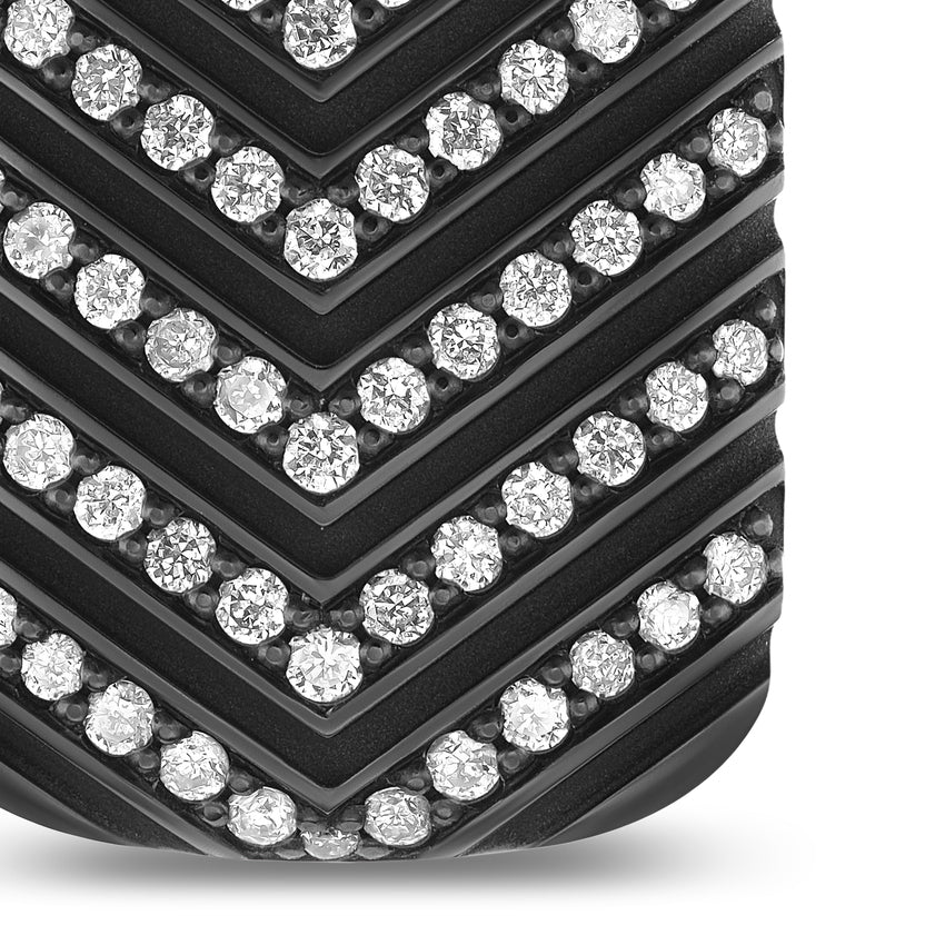 Chevron Tag in Black Titanium with Diamonds, 27mm - Image 4