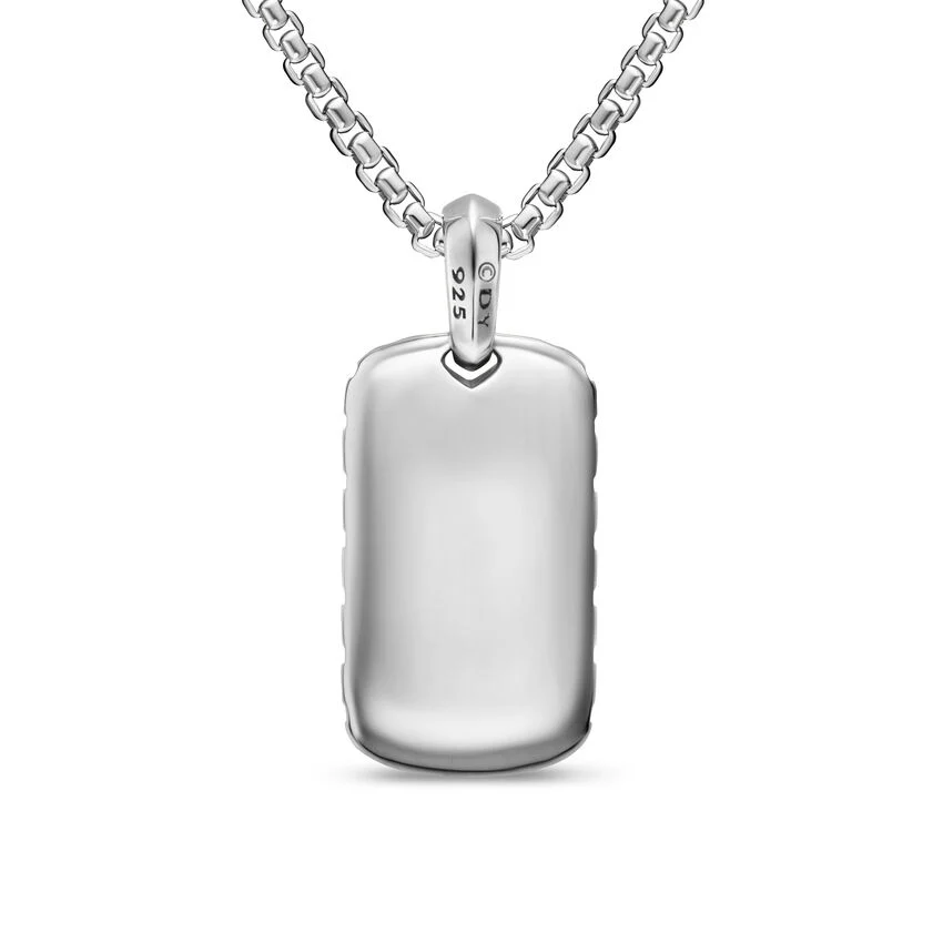 Chevron Tag in Sterling Silver, 27mm - Image 3