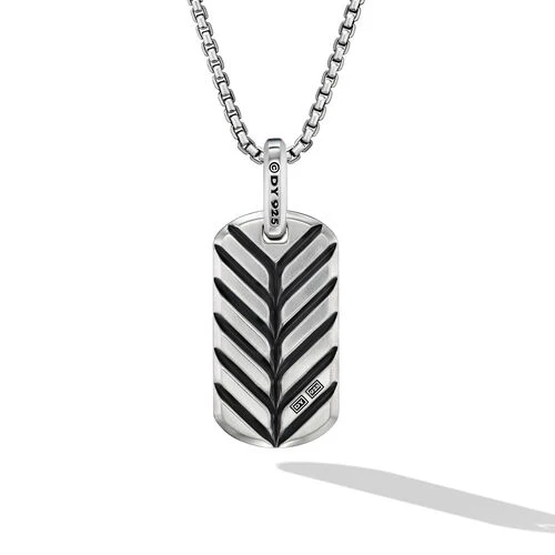 Chevron Tag in Sterling Silver with Lapis Lazuli, 27mm - Image 2