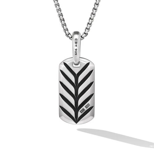 Chevron Tag in Sterling Silver with Pietersite, 21mm - Image 2