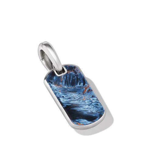 Chevron Tag in Sterling Silver with Pietersite, 21mm - Image 3