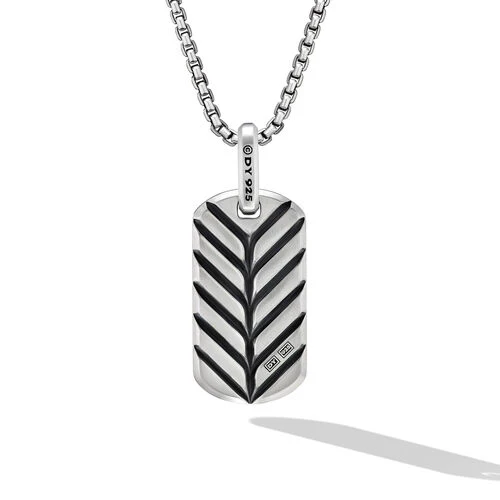 Chevron Tag in Sterling Silver with Pietersite, 27mm - Image 2