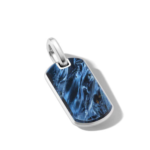 Chevron Tag in Sterling Silver with Pietersite, 27mm - Image 3