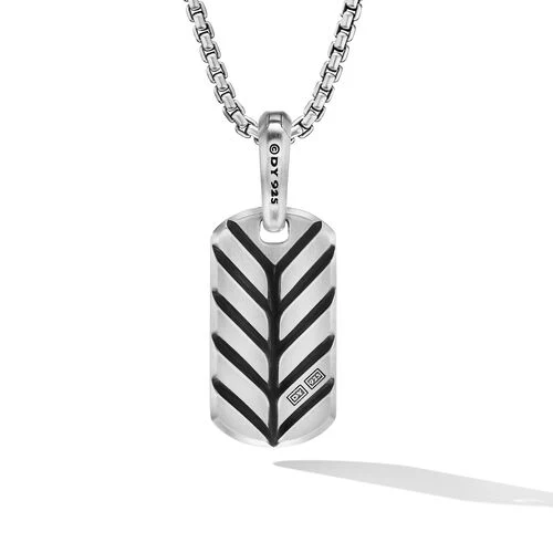 Chevron Tag in Sterling Silver with Tiger's Eye, 21mm - Image 2