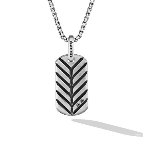 Chevron Tag in Sterling Silver with Tiger's Eye, 27mm - Image 2