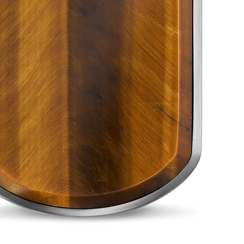 Chevron Tag in Sterling Silver with Tiger's Eye, 27mm - Image 4