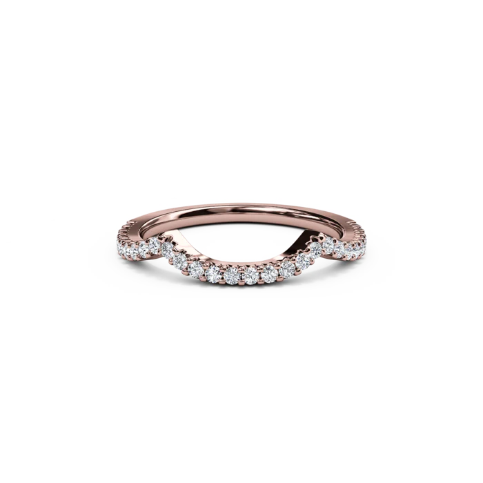 The Studio Collection Rose Gold Prong Set Curved Wedding Band