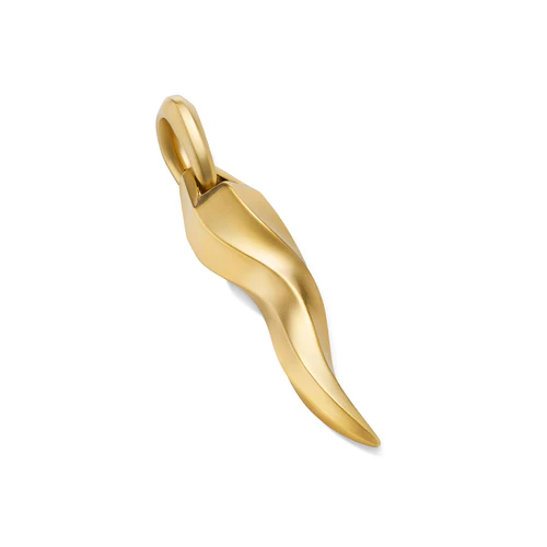 Cornicello Amulet in 18K Yellow Gold, 30mm - Image 2