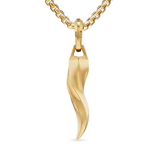 Cornicello Amulet in 18K Yellow Gold, 30mm - Image 3