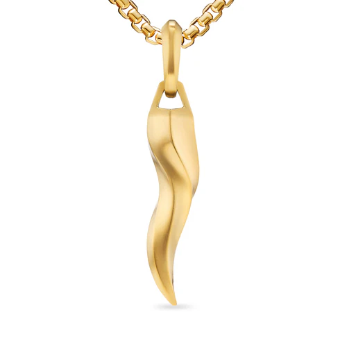 Cornicello Amulet in 18K Yellow Gold, 30mm - Image 4
