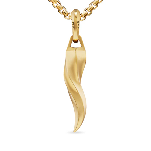 Cornicello Amulet in 18K Yellow Gold, 30mm - Image 5
