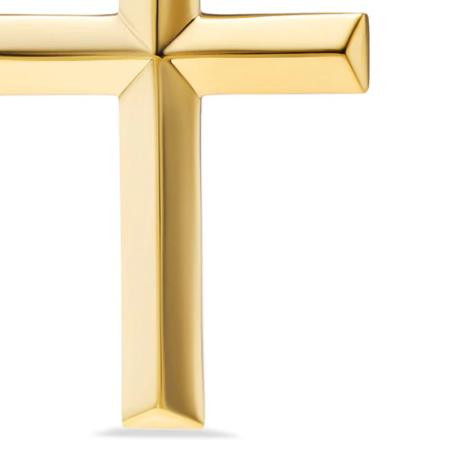 Cross Pendant in 18K Yellow Gold, 24mm - Image 4