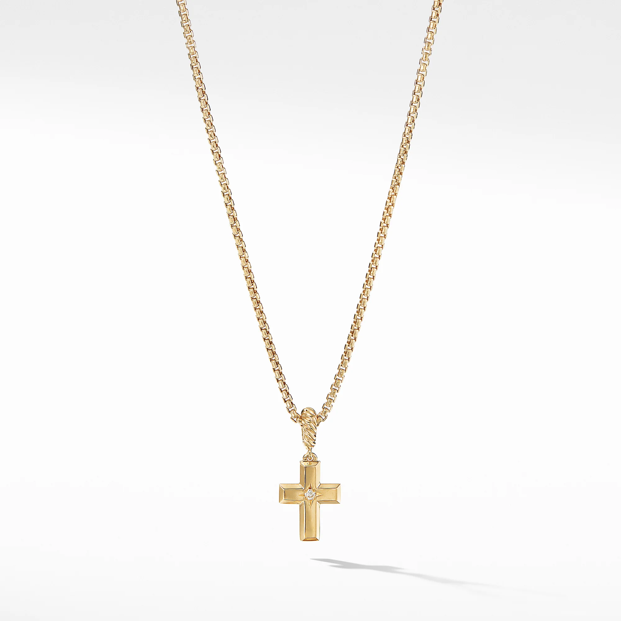 Cross Pendant in 18K Yellow Gold with Diamonds - Image 2