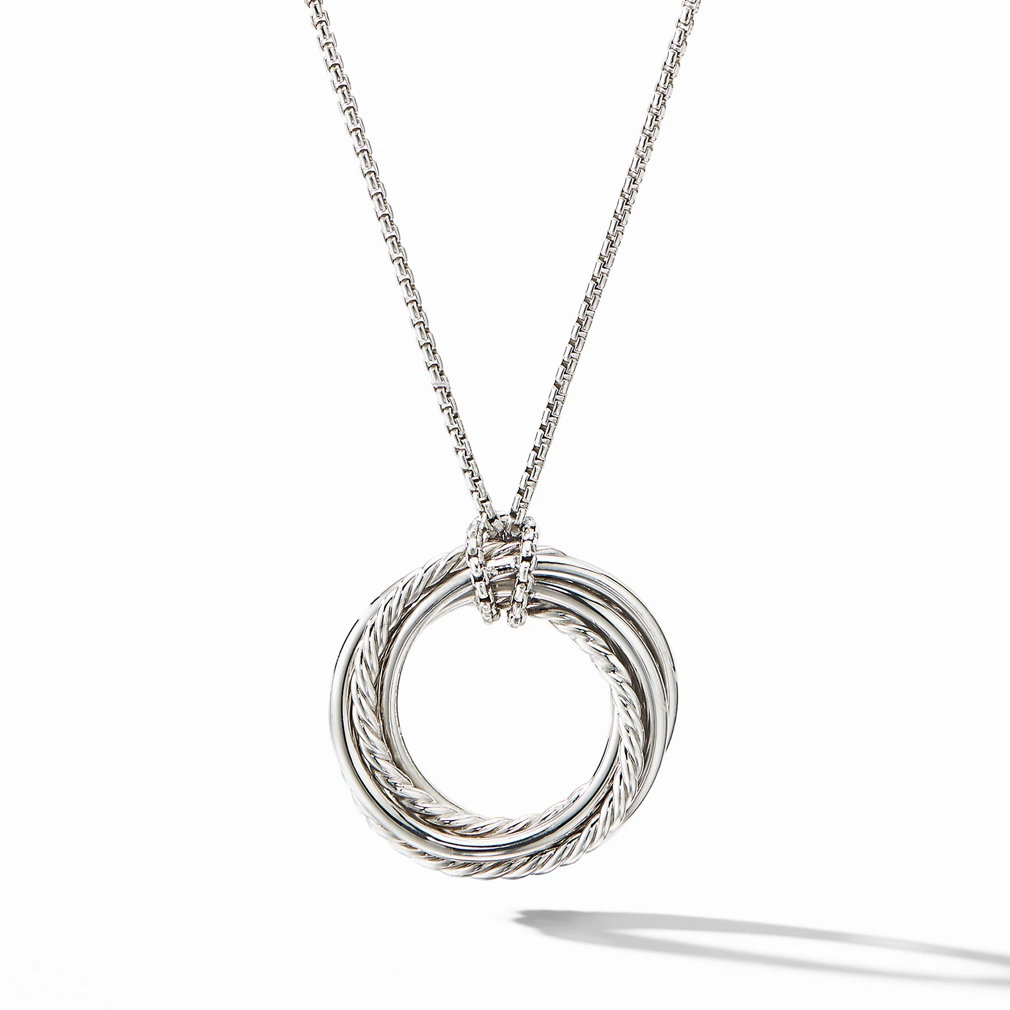 Crossover Pendant Necklace with Diamonds, 18" Length - Image 2