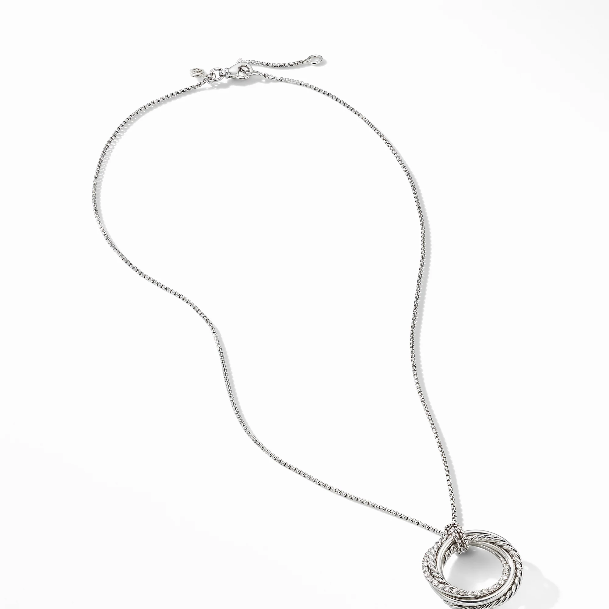 Crossover Pendant Necklace with Diamonds, 18" Length - Image 3