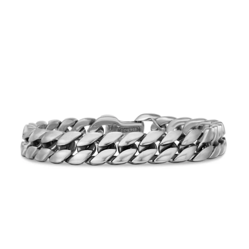 Curb Chain Bracelet in Sterling Silver, 11.5mm, Size Small