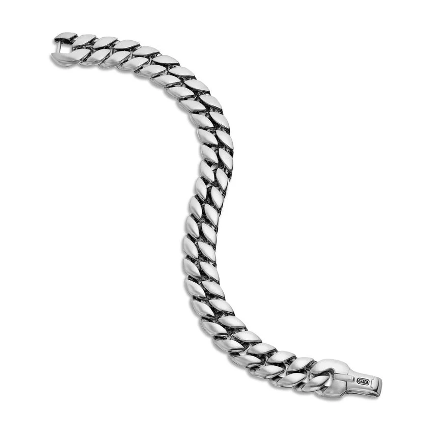 Curb Chain Bracelet in Sterling Silver, 11.5mm, Size Small - Image 2