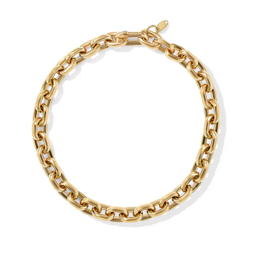 Deco Chain Link Bracelet in 18K Yellow Gold, Size Medium - Image 2