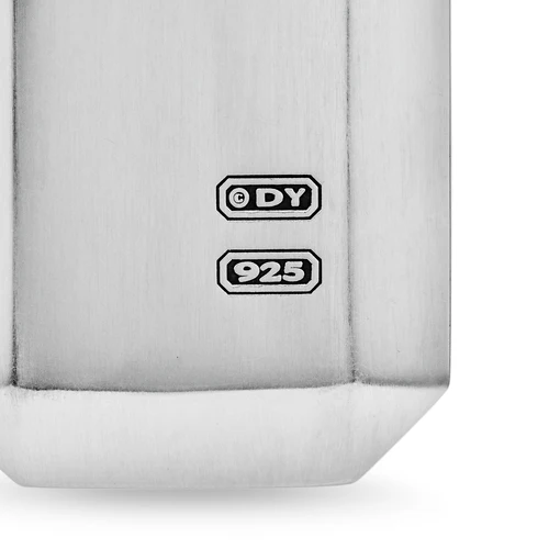Deco Tag in Sterling Silver with Black Diamonds, 27mm - Image 5