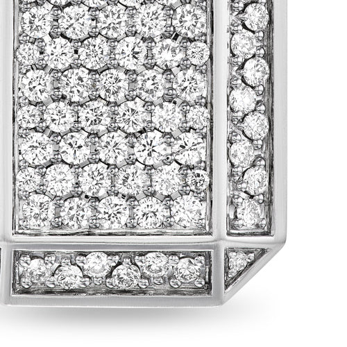 Deco Tag in Sterling Silver with Diamonds, 27mm - Image 4