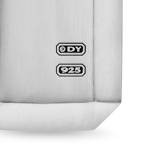 Deco Tag in Sterling Silver with Diamonds, 27mm - Image 5
