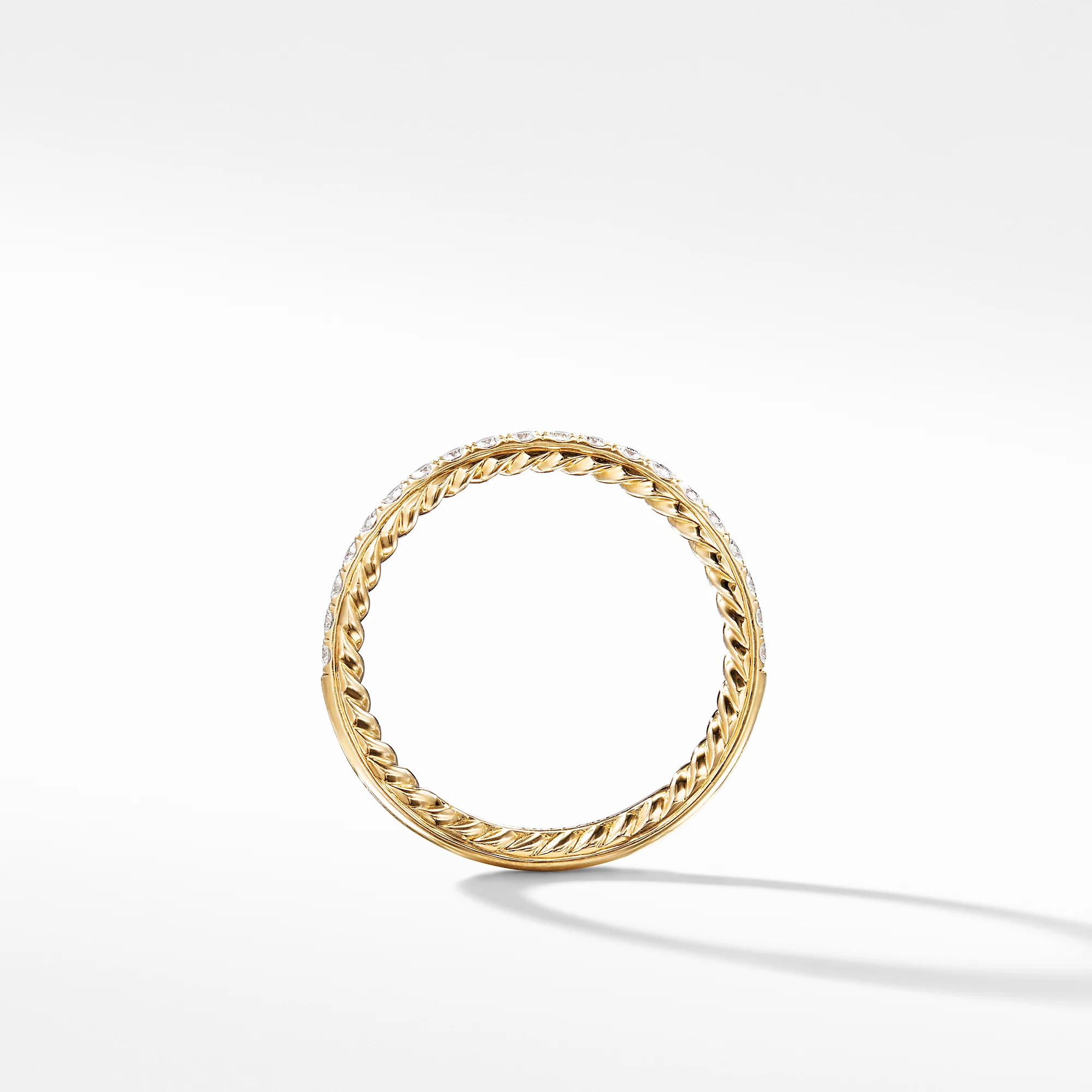 Diamond Pavé Halfway Eternity Wedding Band Ring in 18K Yellow Gold, Size 6 - Image 3