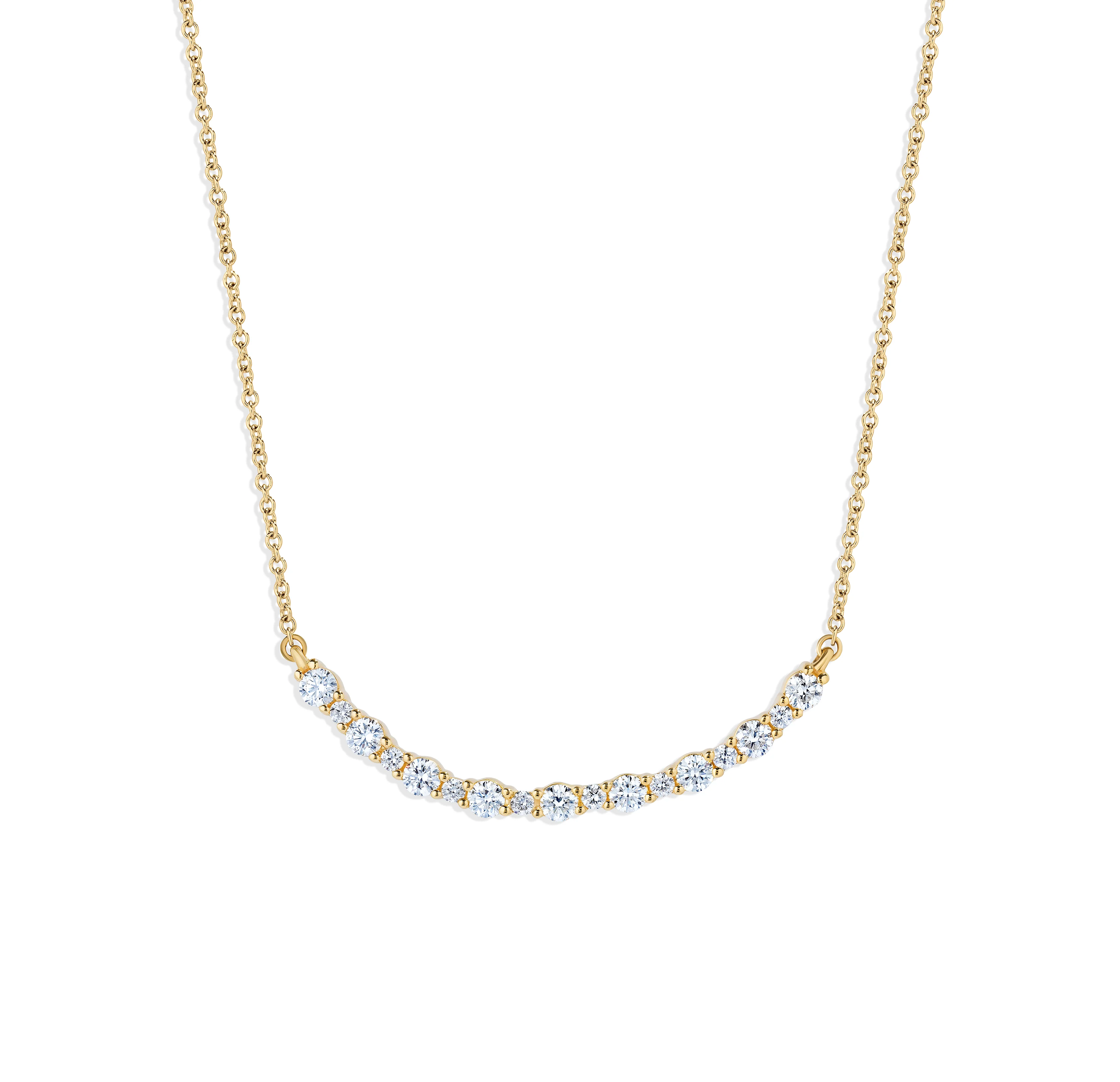 Sabel Collection Yellow Gold Diamond Smiley Bar Necklace
